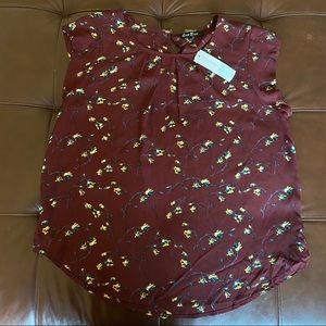 Alice Blue burgundy floral blouse XL